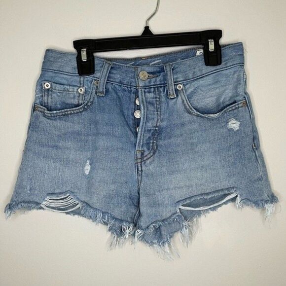 Free People We The Free Distressed Jean Shorts Size 25 - Picture 1 of 7